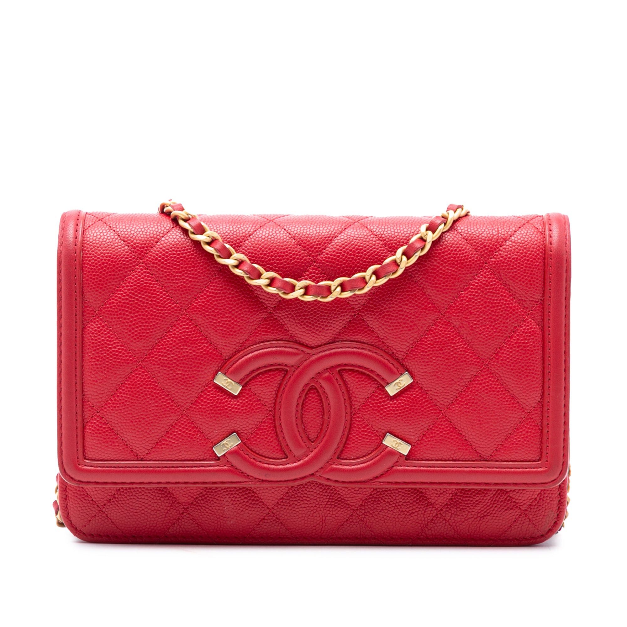 Chanel Caviar CC Filigree Wallet On Chain Size ONE SIZE - 1 Thumbnail