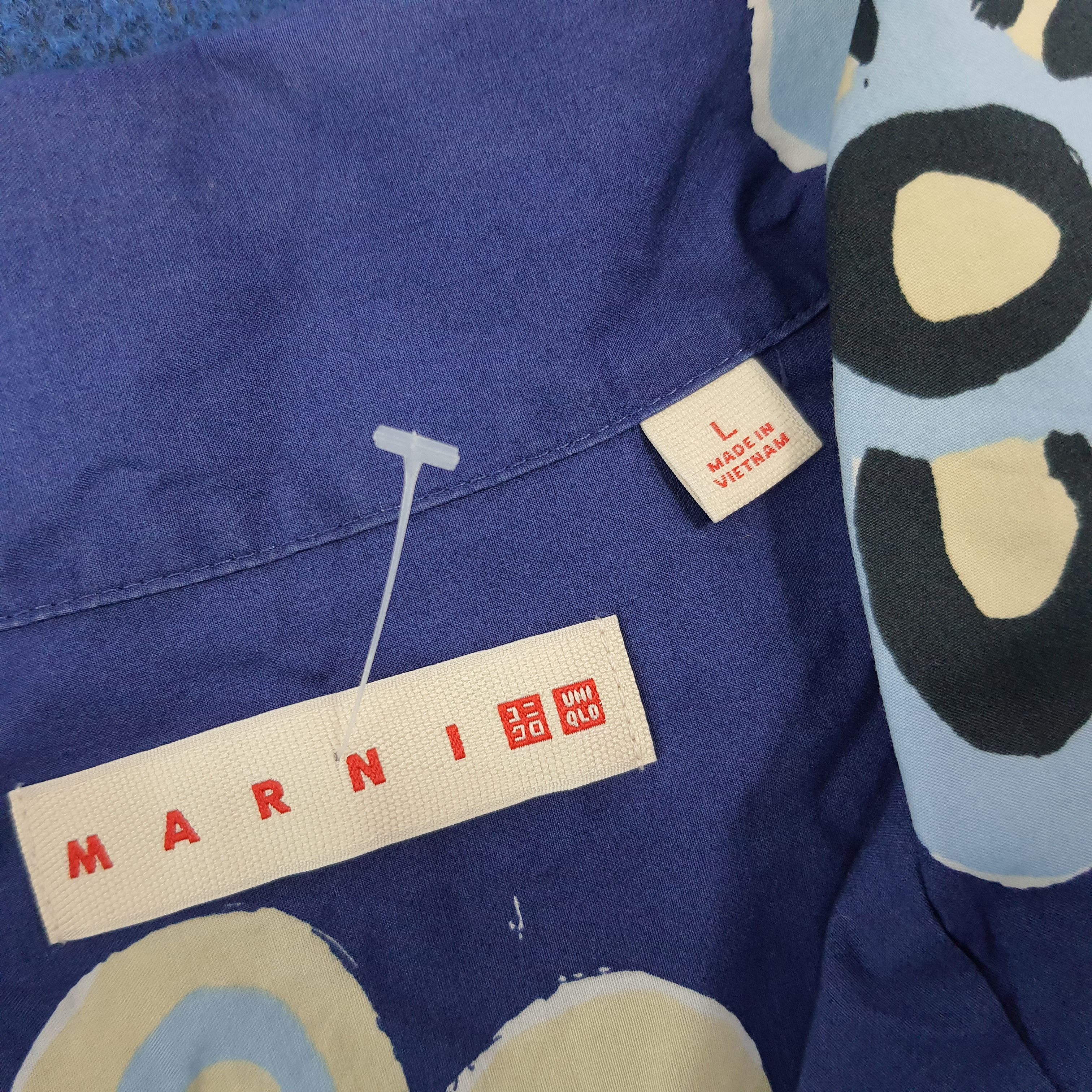Marni × Uniqlo Vintage MARNI x UNIQLO Blue Floral Open Collar Shirt C276N64 Size US L / EU 52-54 / 3 - 5 Thumbnail