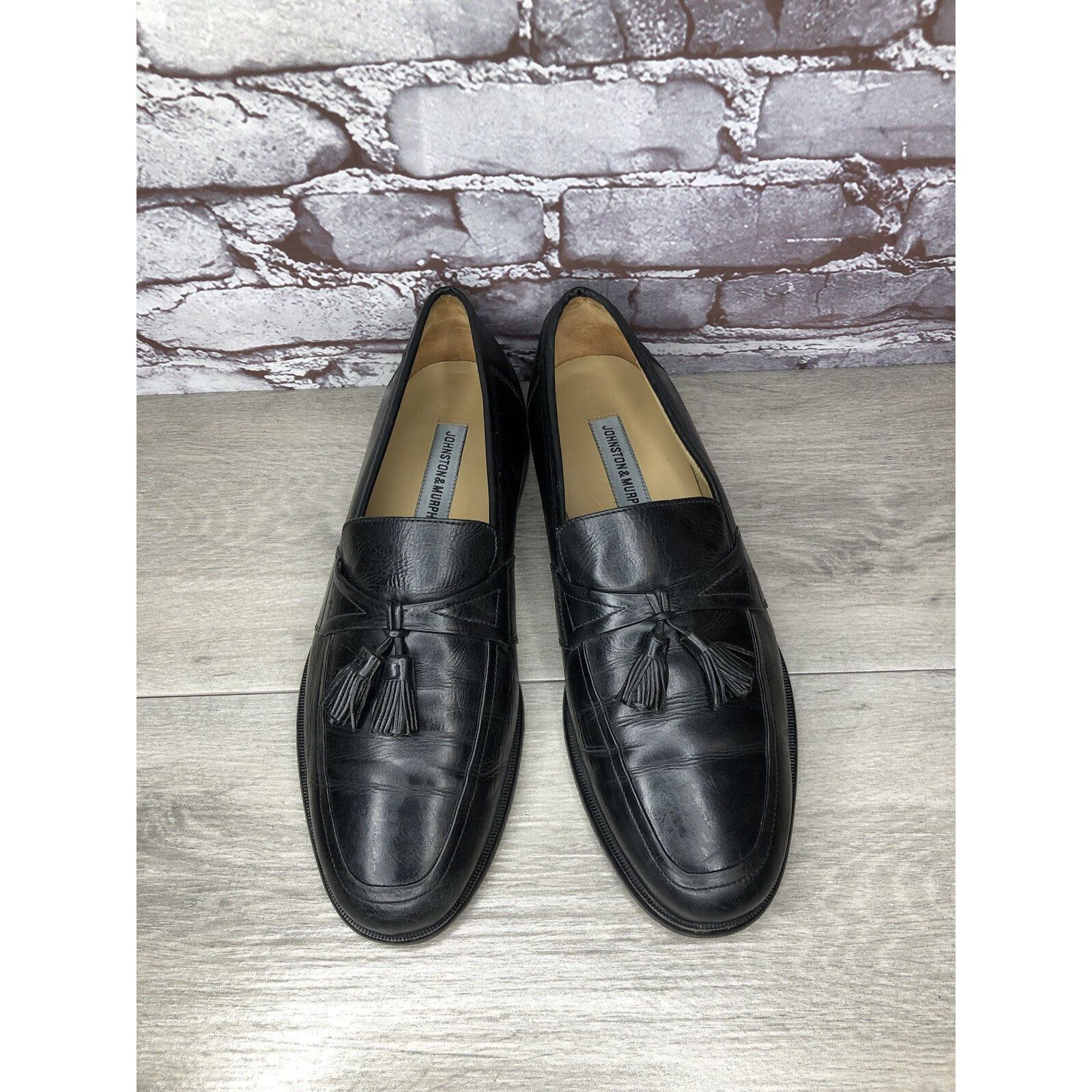 Johnston & Murphy Johnston & Murphy Black Leather Tassel Loafers Dress Shoes M Size US 11 / EU 44 - 2 Thumbnail