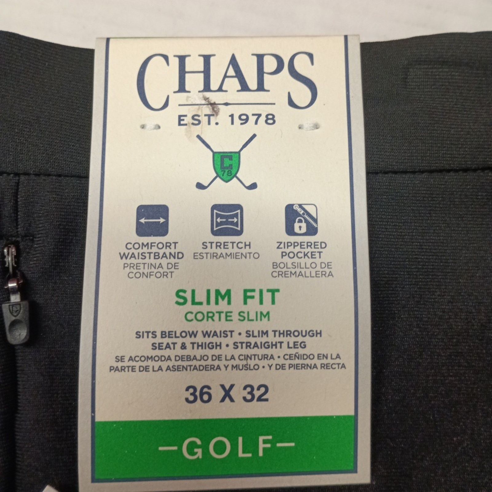 Chaps Chaps Golf Slim Fit Pants Mens 36x32 Black Stretch Waistband Size US 36 / EU 52 - 2 Thumbnail