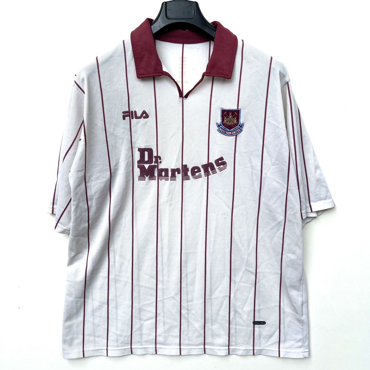 ウェア FILA WestHam Authentic Jersey Dr.Martin WEST HAM UNITED 2001 2002 2003 HOME FOOTBALL SHIRT FILA