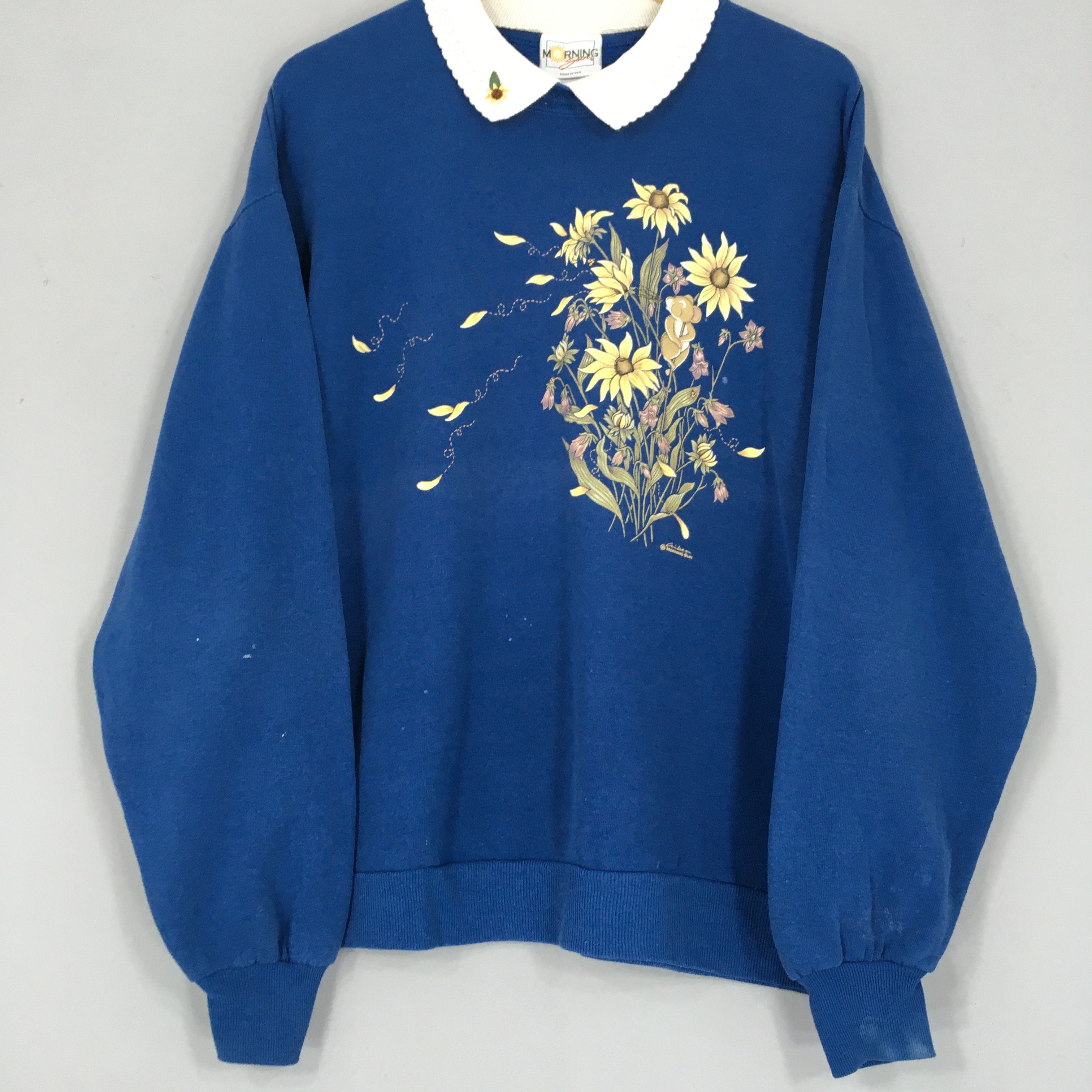 Habitat × Vintage Vintage 90s Morning Sun Sunflower Art Sweatshirt Large Size US L / EU 52-54 / 3 - 3 Thumbnail