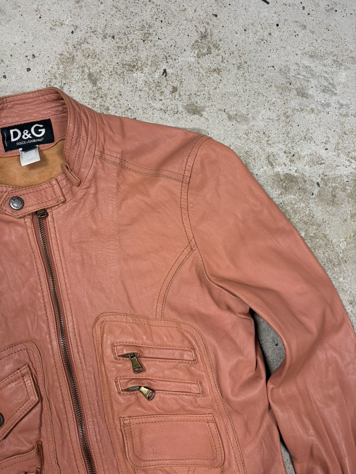 Dolce & Gabbana 2003 Dolce & Gabbana Leather Utility Army Military Jacket Size M / US 6-8 / IT 42-44 - 8 Thumbnail