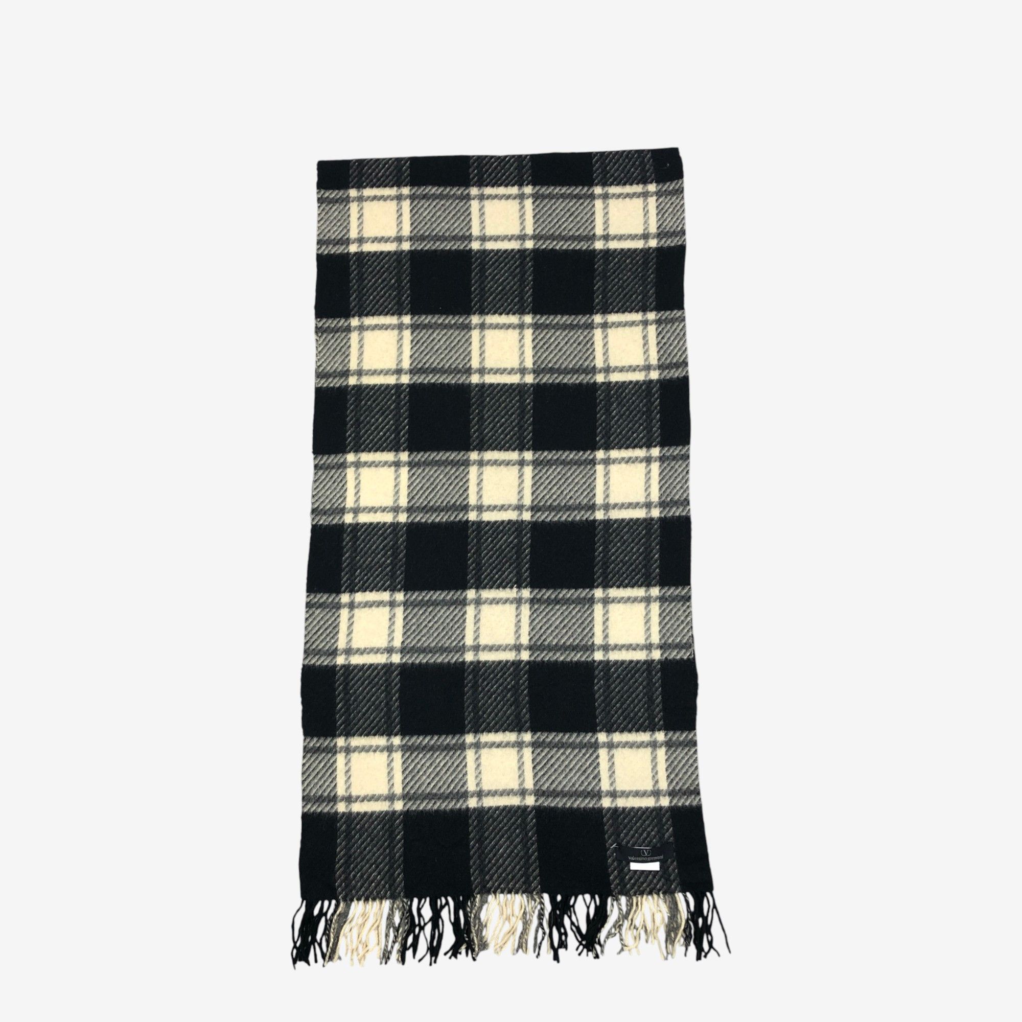 Japanese Brand Vintage Valentino Garavani Scarf Muffler Wool Plaid Scarves Size ONE SIZE - 3 Thumbnail