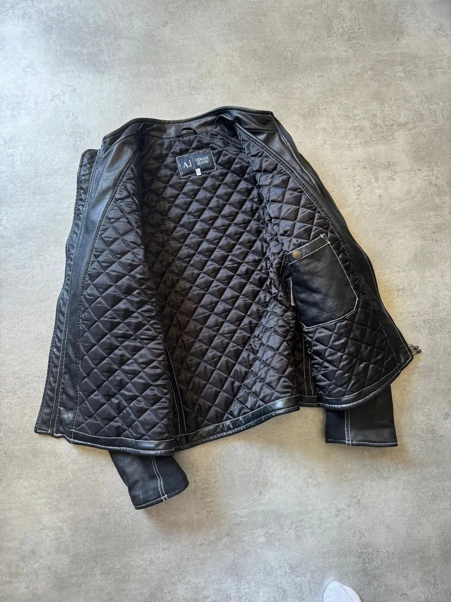 Armani 2000s Armani Black Hybrid Relaxed Cozy Leather Jacket Size US L / EU 52-54 / 3 - 3 Thumbnail
