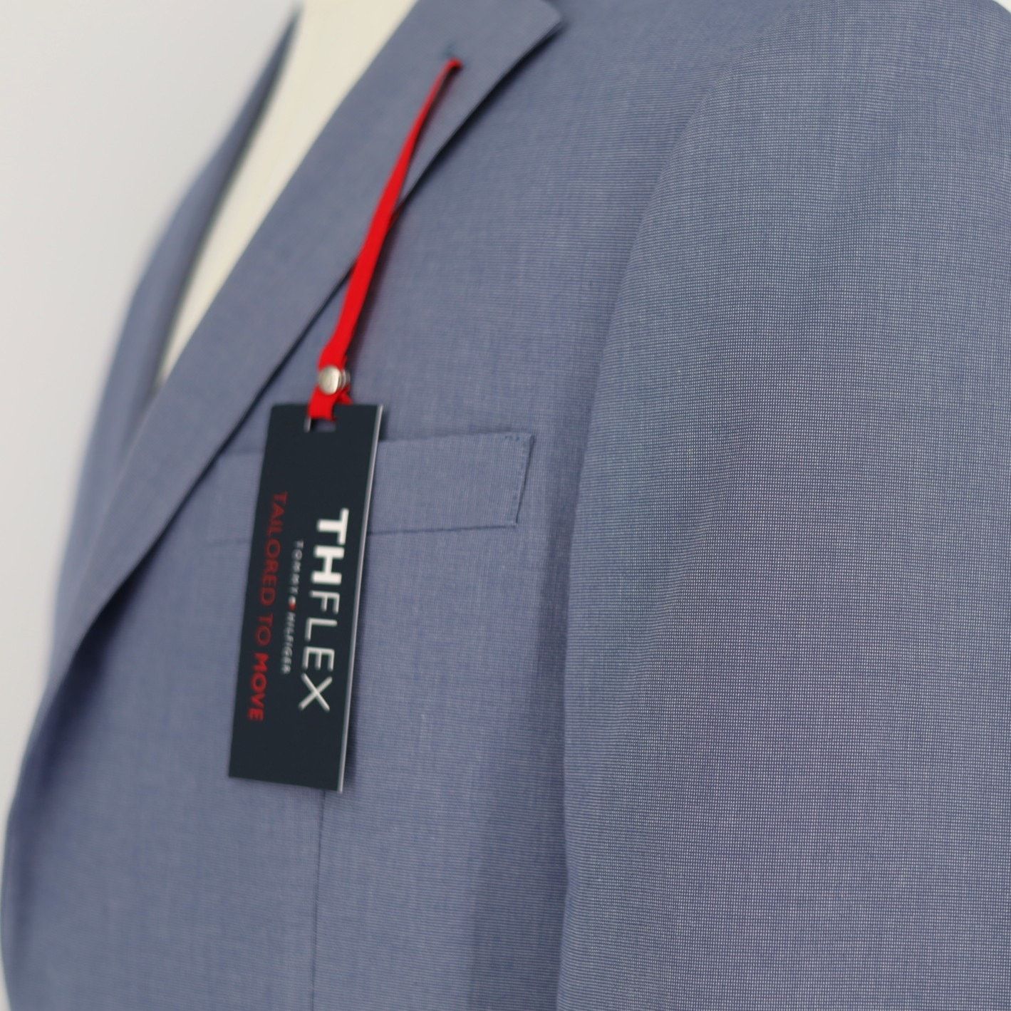 Tommy Hilfiger Tommy Hilfiger Men's Blue Cotton Modern Suit Jacket Size 38L Size 38L - 4 Thumbnail