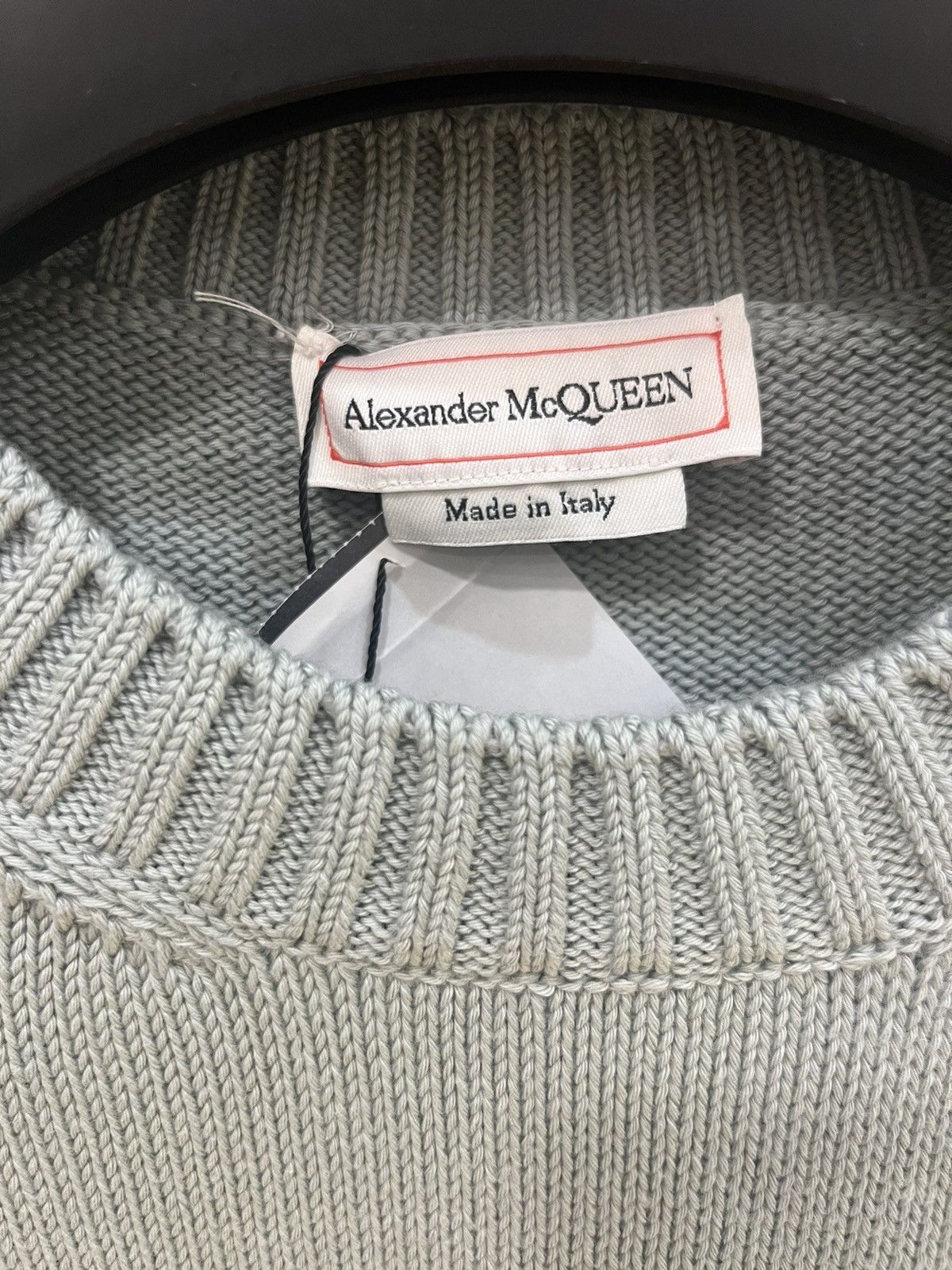 Alexander McQueen logo intarsia knit cotton sweatershirt size48 Size US M / EU 48-50 / 2 - 3 Thumbnail