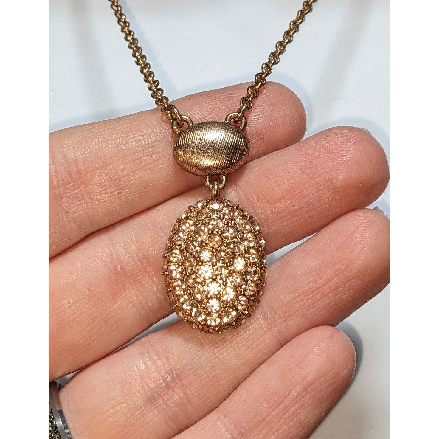 Monet Elegant Monet Rose Gold-Tone Crystal Pendant Necklace With T Size ONE SIZE - 2 Thumbnail