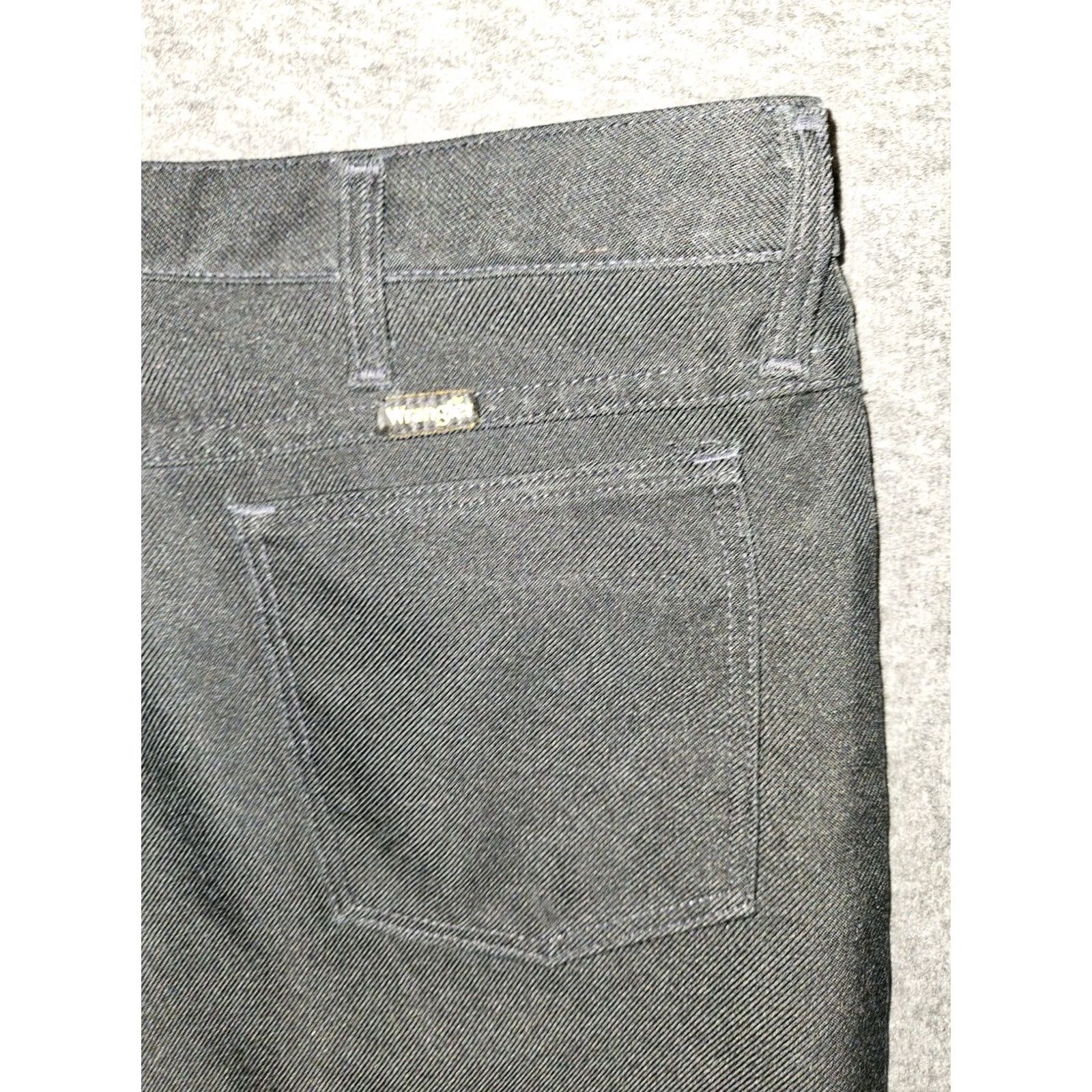 Wrangler Vintage Wrangler Polyester Pants Mens 38x32 (36x29) 82BK Black Straight USA - Stylish Cool Classic Size US 38 / EU 54 - 8 Thumbnail