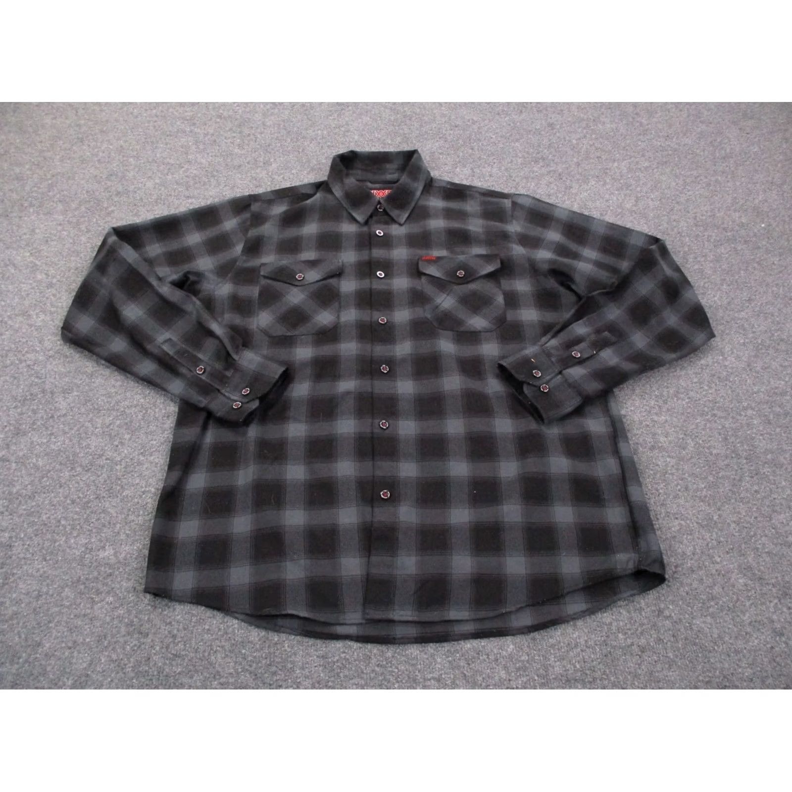 Logo 7 Dixons Shirt Mens 2XLT Plaid Al Dixons Button-Up Big & Tall 2XLT Gray Long Sleeve Pocket Wool? Size US XXL / EU 58 / 5 - 2 Thumbnail
