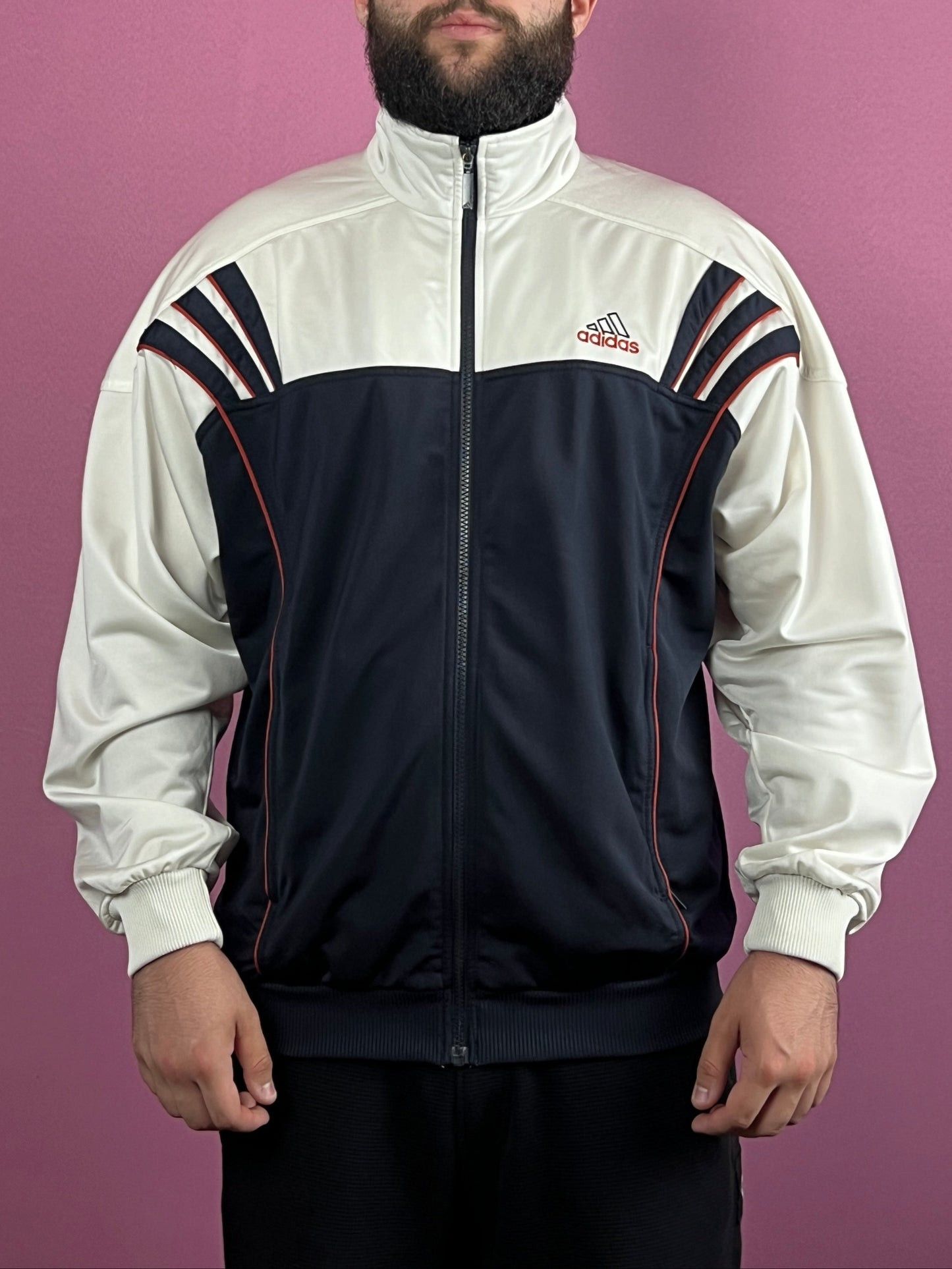 Adidas × Vintage 90s Adidas Back Logo Vintage Men's Track Jacket - XL Size US XL / EU 56 / 4 - 2 Thumbnail
