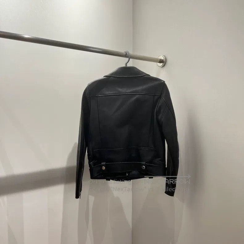 Acne Studios Acne Studios Lamb Fur Knit Button Short Leather Jacket Size XXS / US 00 / IT 34 - 2 Thumbnail