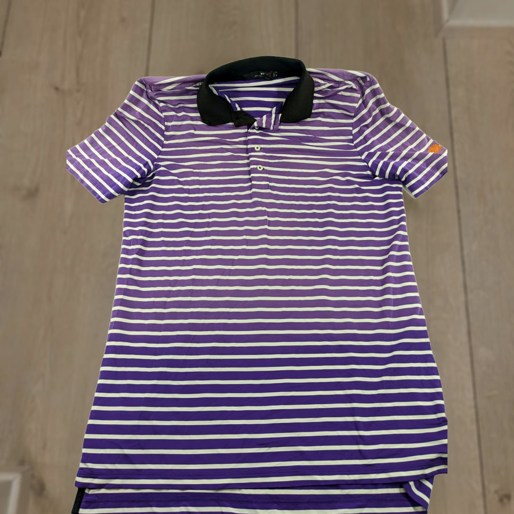 Ralph Lauren RLX Ralph Lauren Golf Polo Shirt Medium Purple Striped Oak Tree Golf Course Mens Polo Size US M / EU 48-50 / 2 - 1 Thumbnail