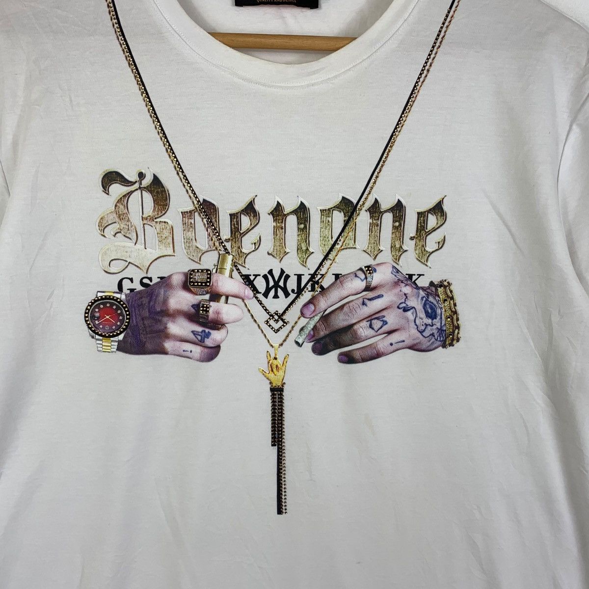 Vintage JACK CAREY HIP HOP RAP Rebel Chain Tee Shirt Top Size US XXL / EU 58 / 5 - 3 Thumbnail