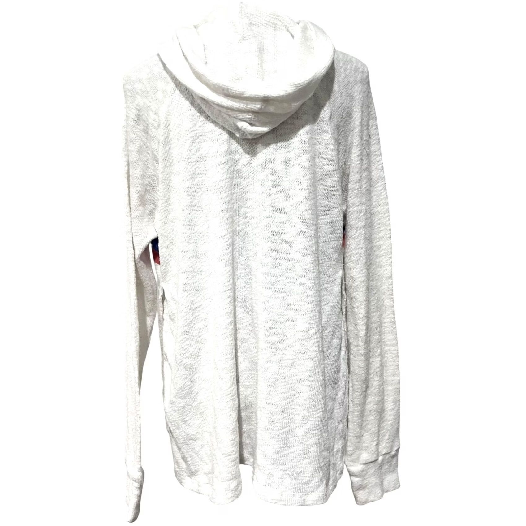 Sundry Sundry Hooded Sweater White L Oversized Slub Knit High Side Slits Slouchy Pullover Womens Size L / US 10 / IT 46 - 6 Thumbnail