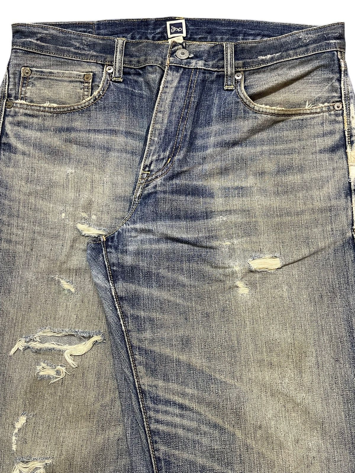 Gap Vintage 90s Gap Faded Mud Wash Distressed Wide Leg Baggy Size US 34 / EU 50 - 4 Thumbnail