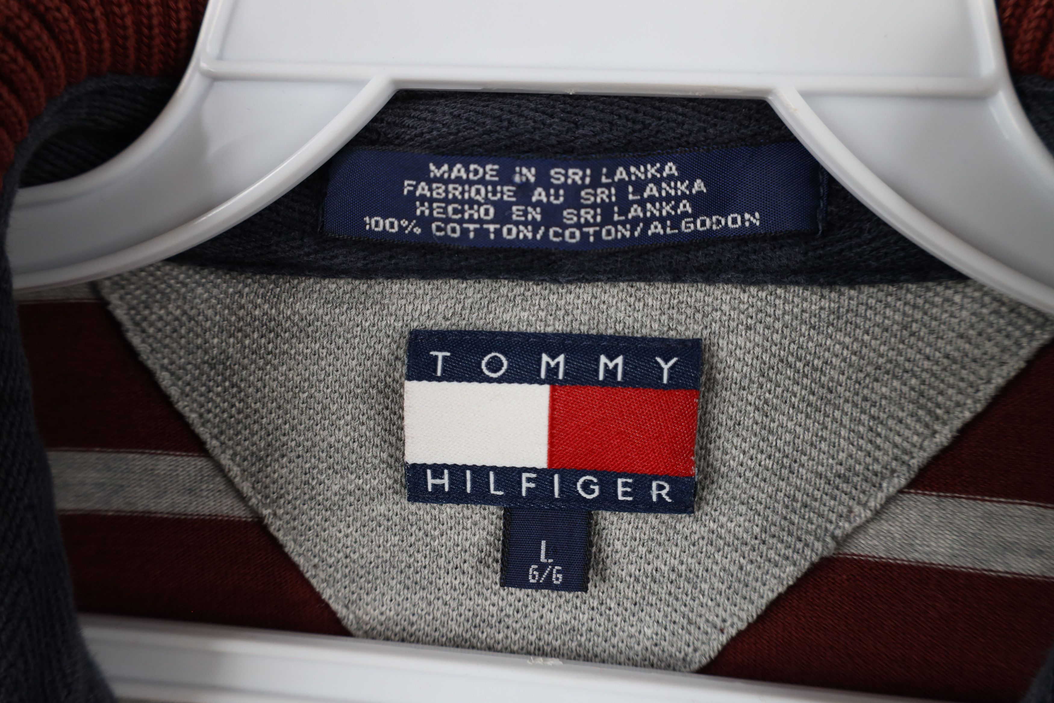Tommy Hilfiger × Vintage Vintage 90s Tommy Hilfiger Striped Long Sleeve Rugby Polo Size US L / EU 52-54 / 3 - 10 Thumbnail