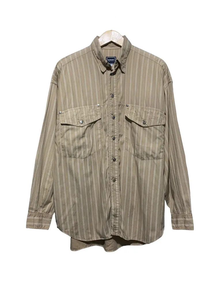 Versace Versace jeans couture oversized striped button down shirt Size US L / EU 52-54 / 3 - 7 Thumbnail
