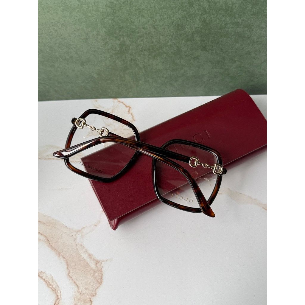 Gucci NEW Gucci GG0890O Brown Square Horsebit Eyeglasses Frames Size ONE SIZE - 4 Thumbnail