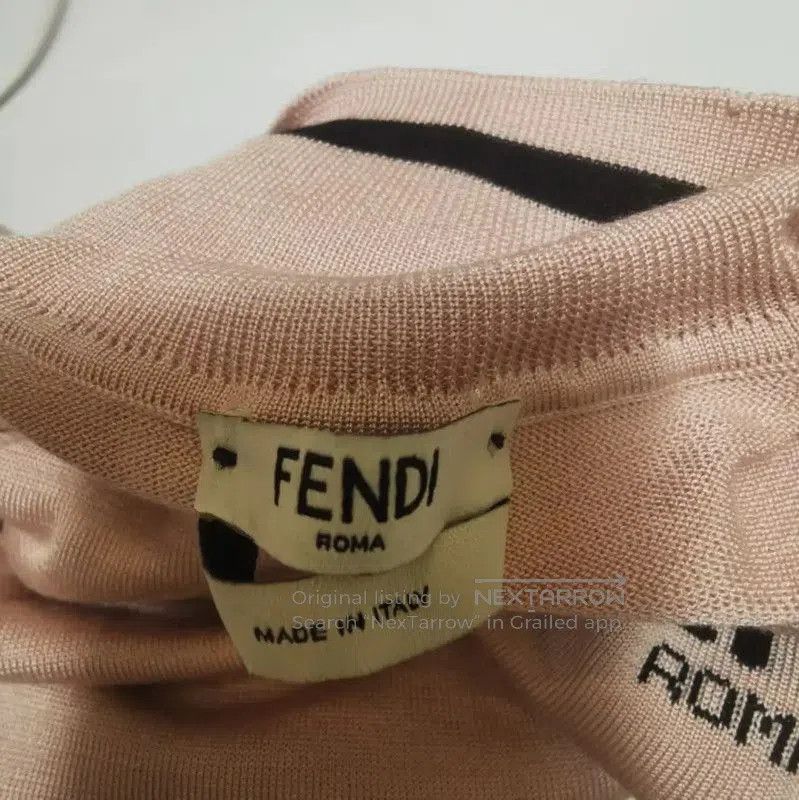 Fendi Fendi Knit Sweater in Nude Pink with Logo . Size M / US 6-8 / IT 42-44 - 5 Thumbnail