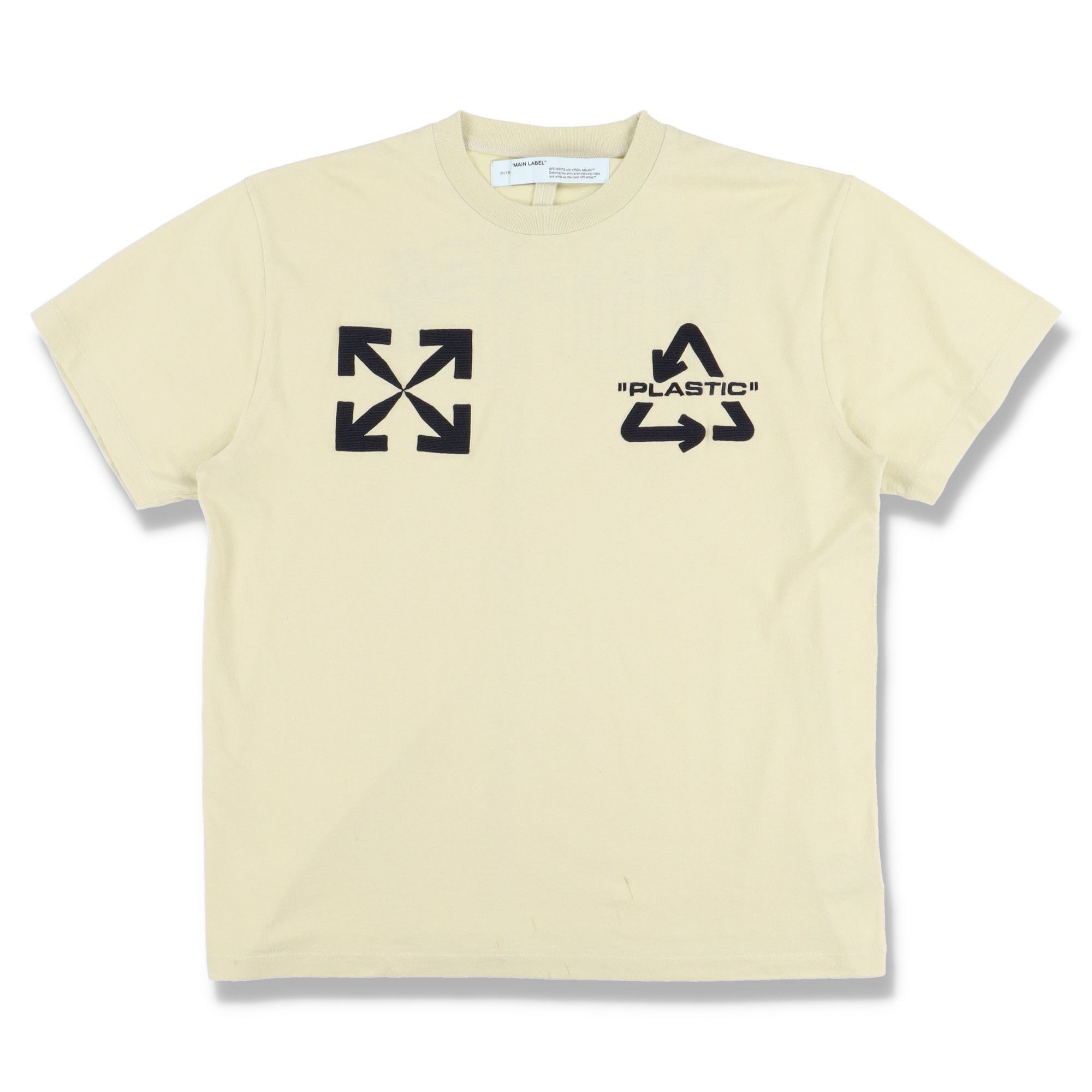 image of Off White Beige Embroidered Universal Key Oversized T-Shirt, Men's (Size XL)