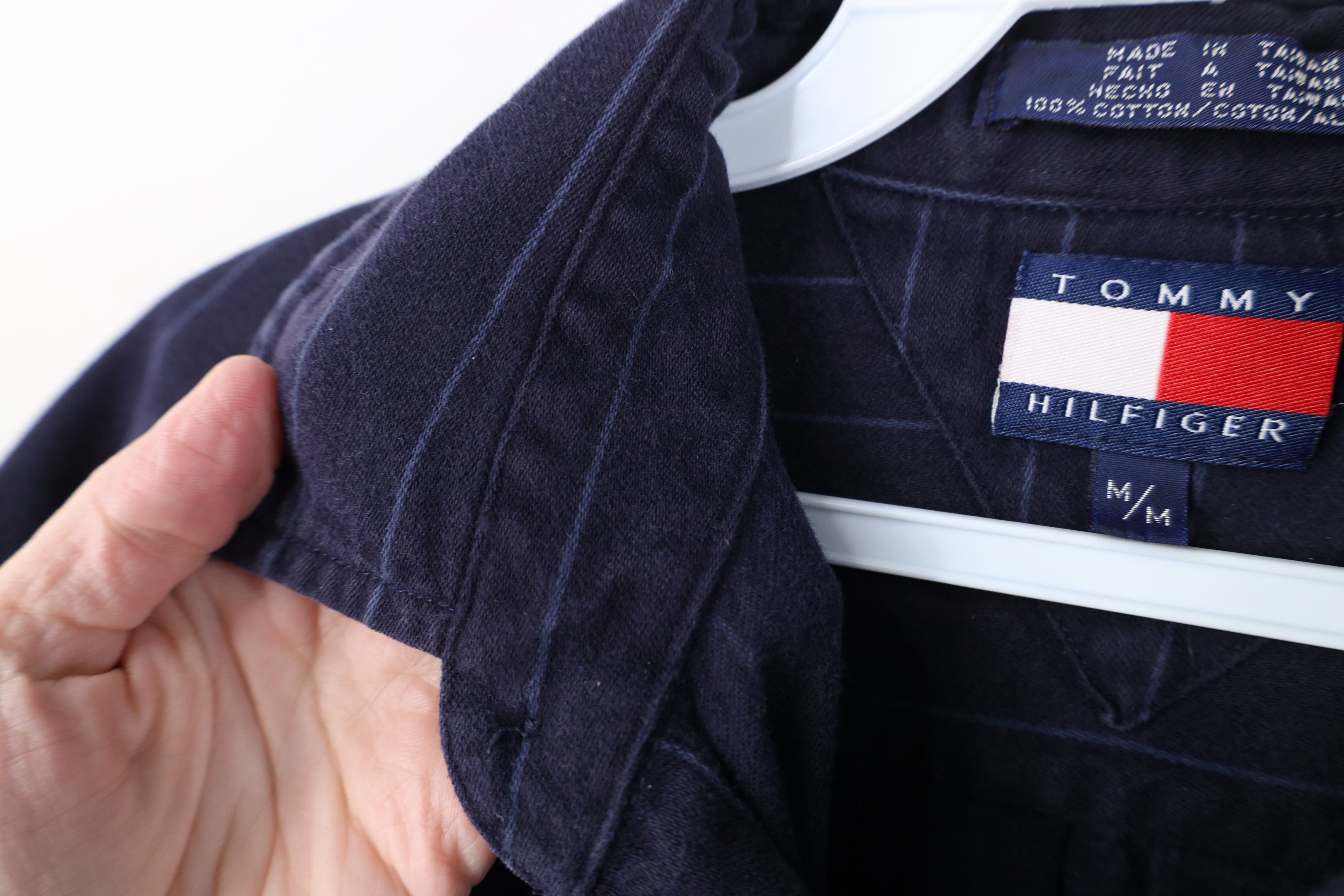 Tommy Hilfiger Vintage 90s Tommy Hilfiger Pinstriped Flannel Button Shirt Size US M / EU 48-50 / 2 - 9 Thumbnail