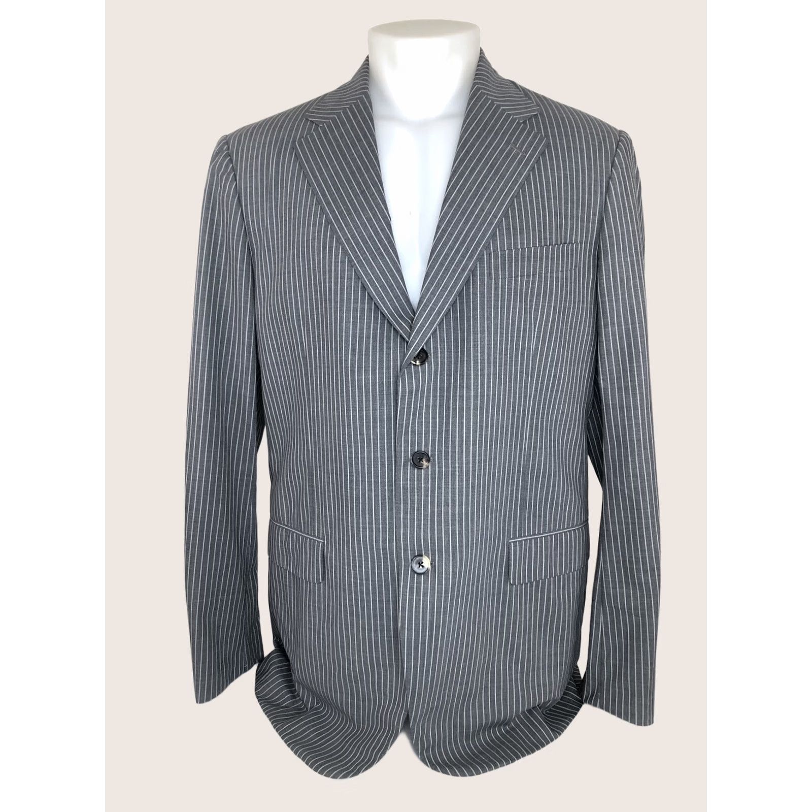 Vintage BELVEST / MADE IN ITALY - Blazer SportCoat Jacket Mens EU 54L Gray Pinstripe 130 Blazer SportCoat 54L Mens Italy Belvest Size US L / EU 52-54 / 3 - 1 Thumbnail