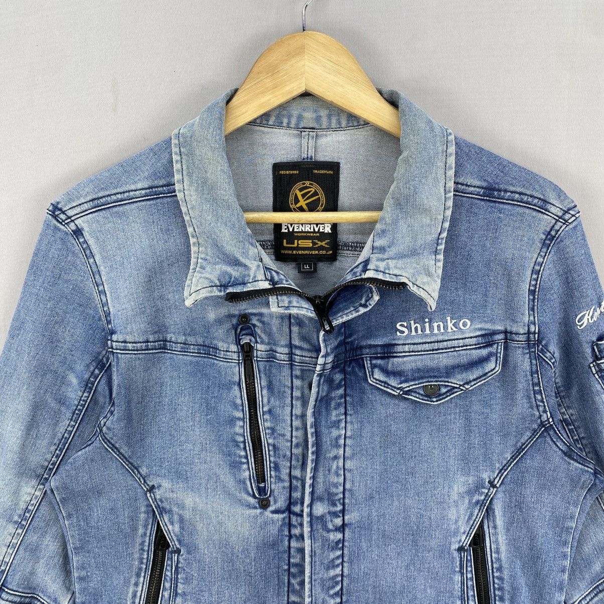 Japanese Brand Vintage Y2k Even River Denim Work Wear Jacket Size US S / EU 44-46 / 1 - 7 Thumbnail