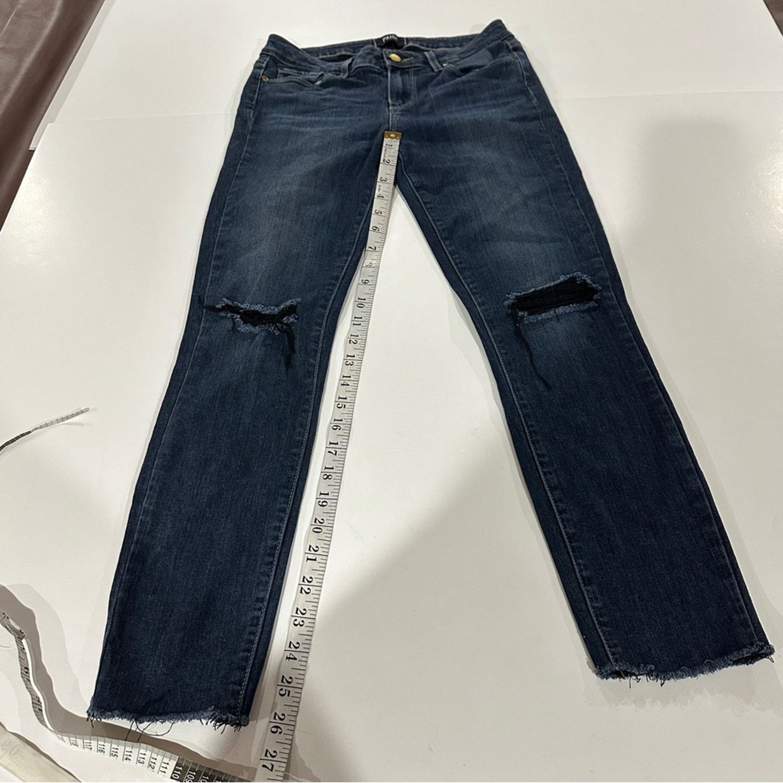 Paige Paige Verdugo Ankle Dark Wash Distressed Skinny Jeans Sz 29 Size 29" - 10 Thumbnail