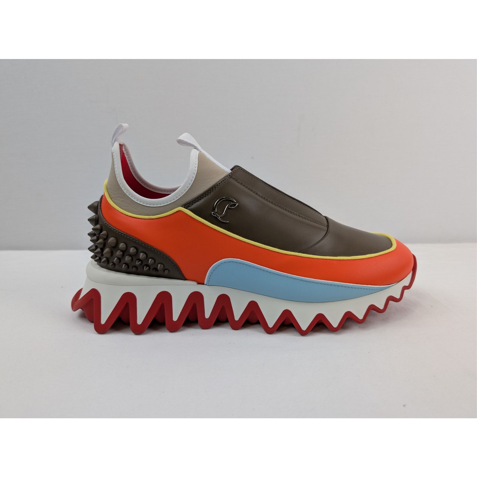 Christian Louboutin o1rshd1 Sharkyloub SP Spikes Flat Shoe Sneakers Multicolor Size US 10 / EU 43 - 4 Thumbnail