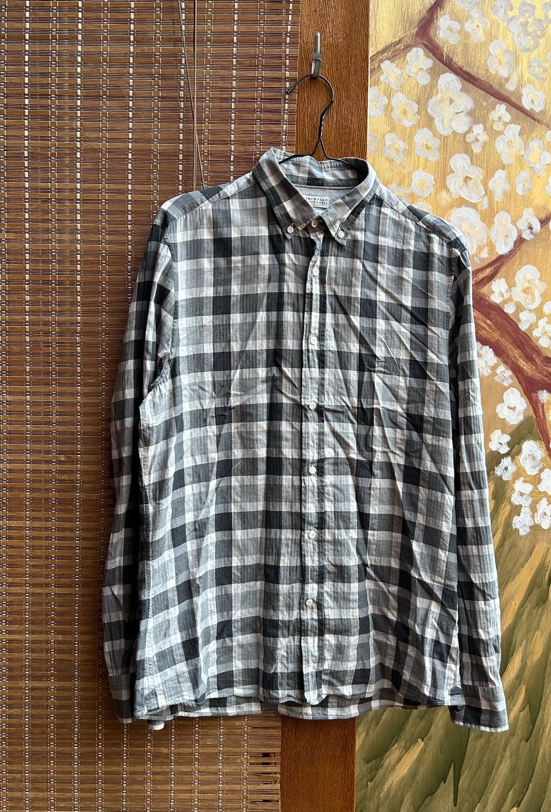 Brunello Cucinelli Brunello Cucinelli Leisure Fit Button Up L/S Check Shirt Size US XL / EU 56 / 4 - 1 Thumbnail