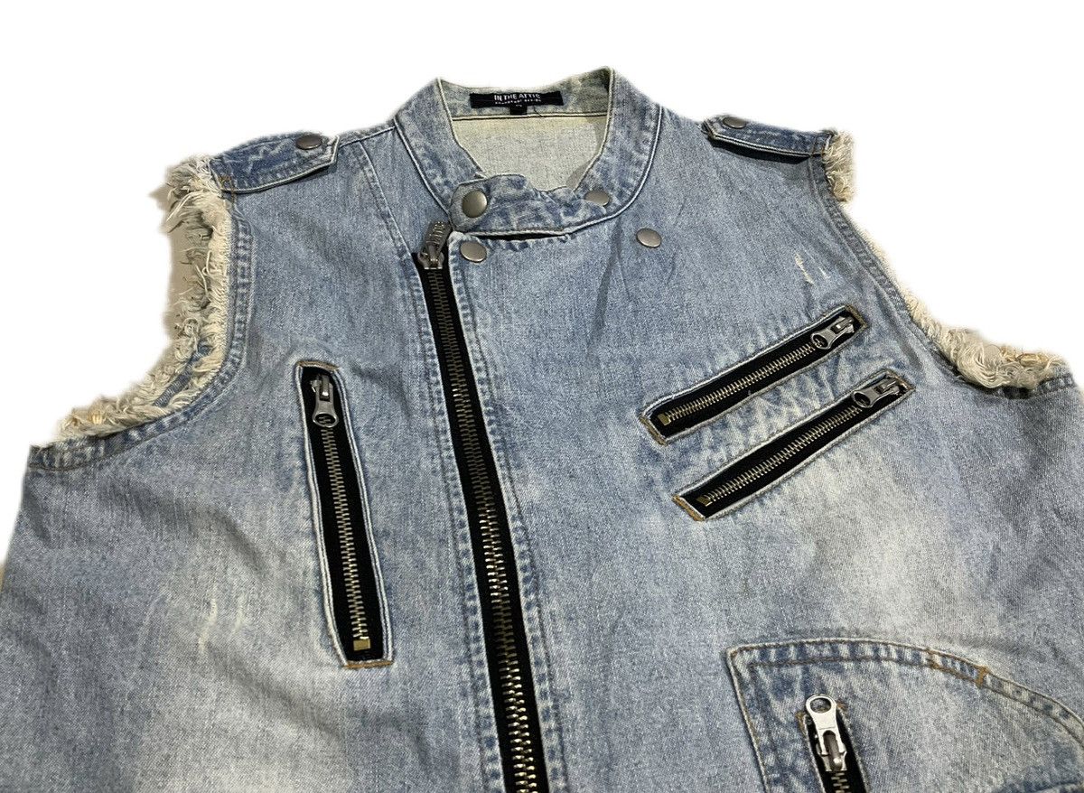 Hysteric Glamour × Japanese Brand × Seditionaries 🔥Sick Y2K In The Attic Punk Denim Vest Zipper Distressed Size US M / EU 48-50 / 2 - 4 Thumbnail
