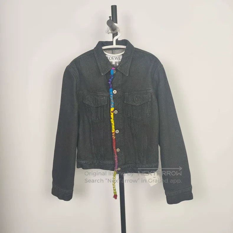 Loewe Loewe Leather patch LOGO denim jacket black Size M / US 6-8 / IT 42-44 - 1 Thumbnail
