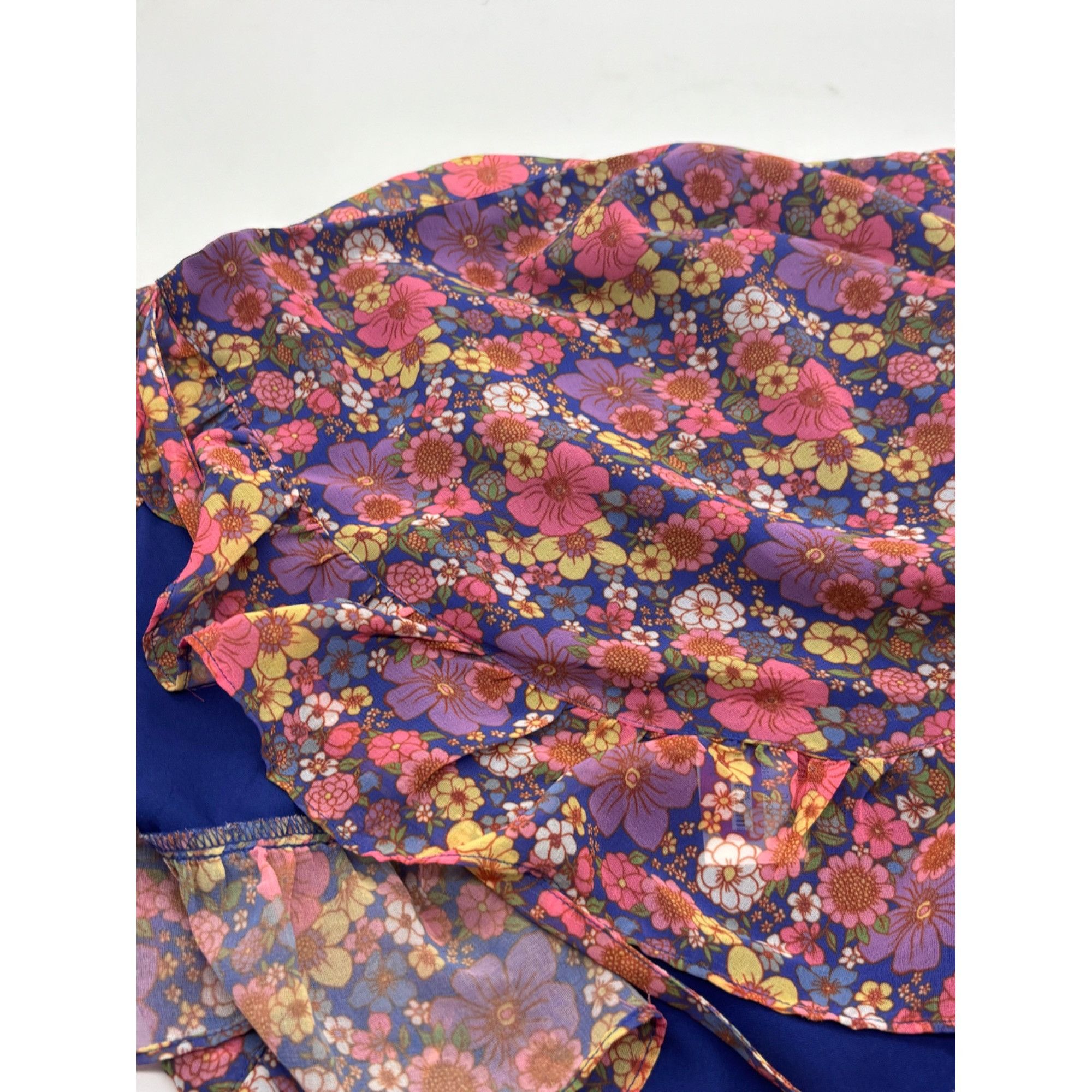 Topshop Topshop Floral Wrap Mini Skirt With Ruffle Hem, Purple/Multi Size 28" / US 6 / IT 42 - 10 Thumbnail
