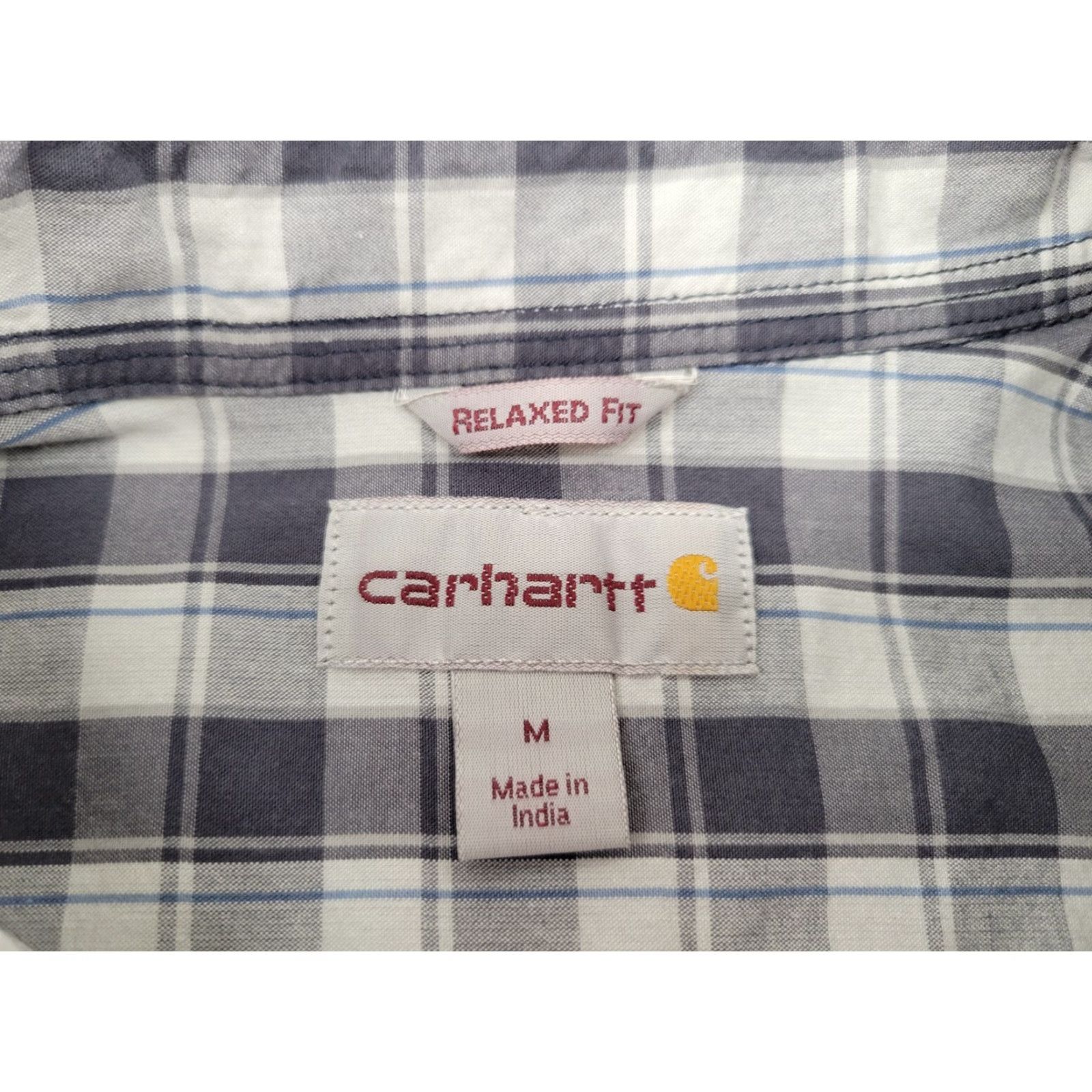 Carhartt Carhartt Shirt Mens M Blue Gray Plaid Relaxed Fit Button-Down Short Sleeve Vintage No Size US M / EU 48-50 / 2 - 8 Thumbnail