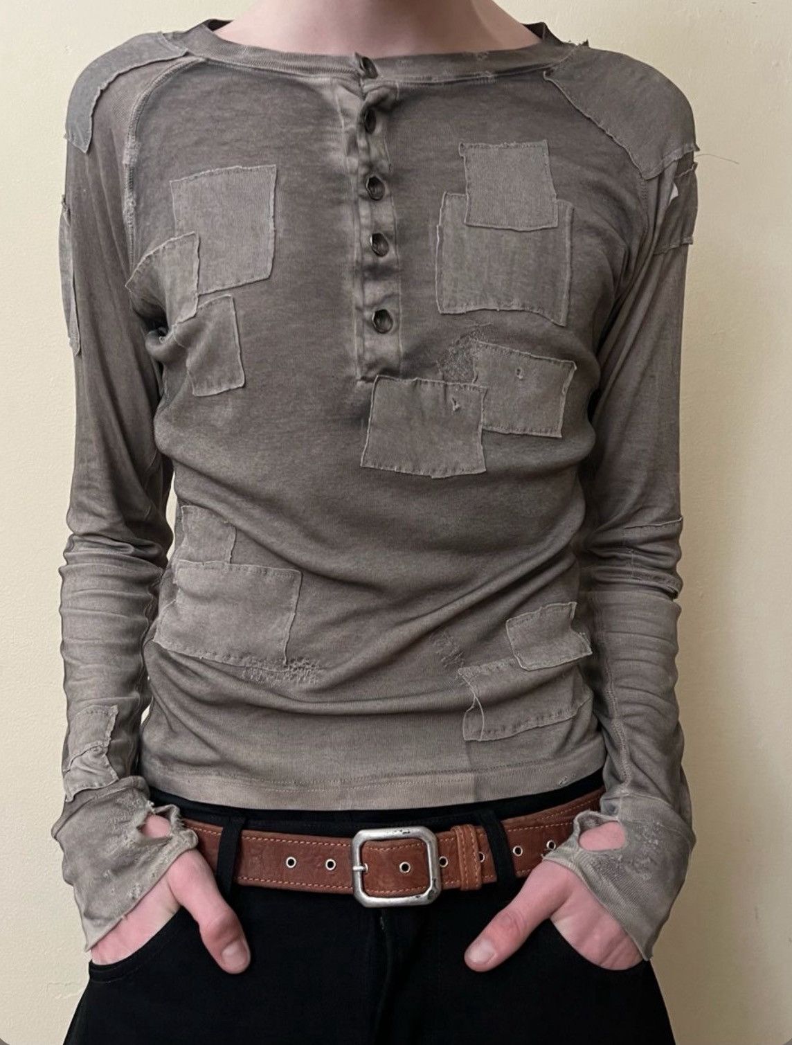 K-Two Studios K-Two Studios Patchwork Longsleeve Henley “Ink” Size US S / EU 44-46 / 1 - 6 Thumbnail