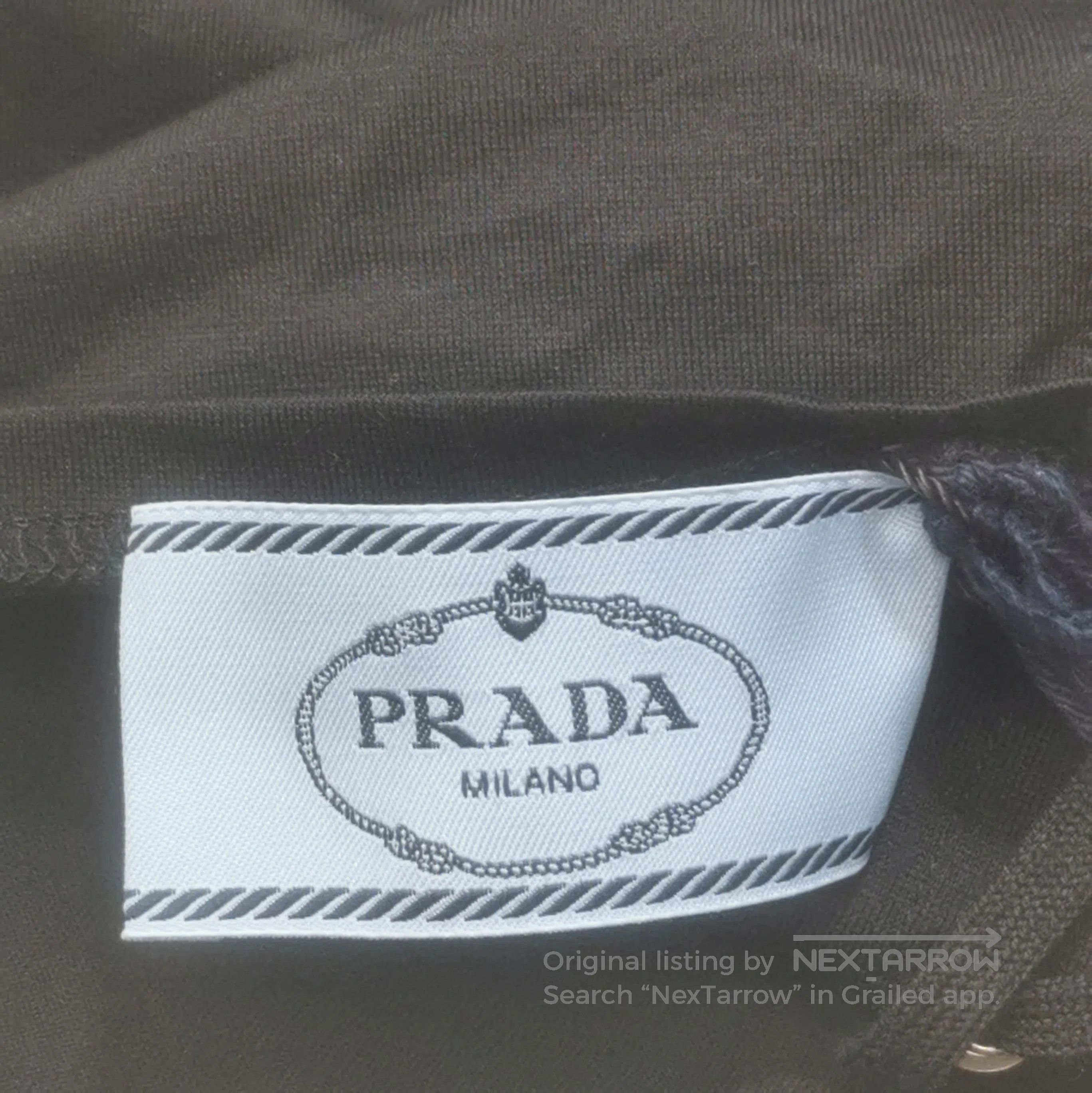 Prada Prada Black Cotton Long Sleeve Top with Triangle Detail . Size S / US 4 / IT 40 - 6 Thumbnail