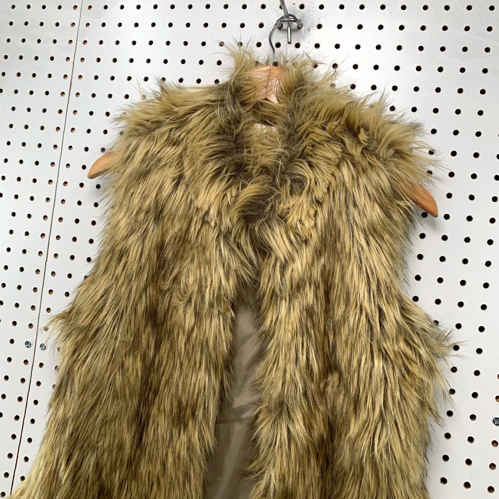 Vintage Ci Sono Vest Women M Brown Faux Fur Boho Glam Rockstar Festival Layering Shaggy Size M / US 6-8 / IT 42-44 - 4 Thumbnail