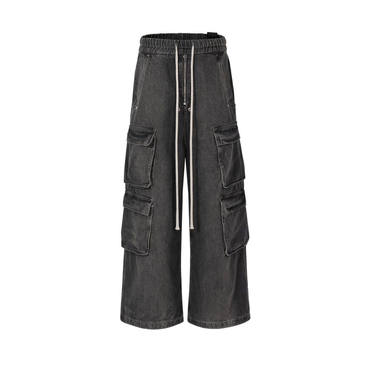 Jean High Street Style Dark Cargo Loose Micro Flare Jeans Size US 33 - 6 Thumbnail