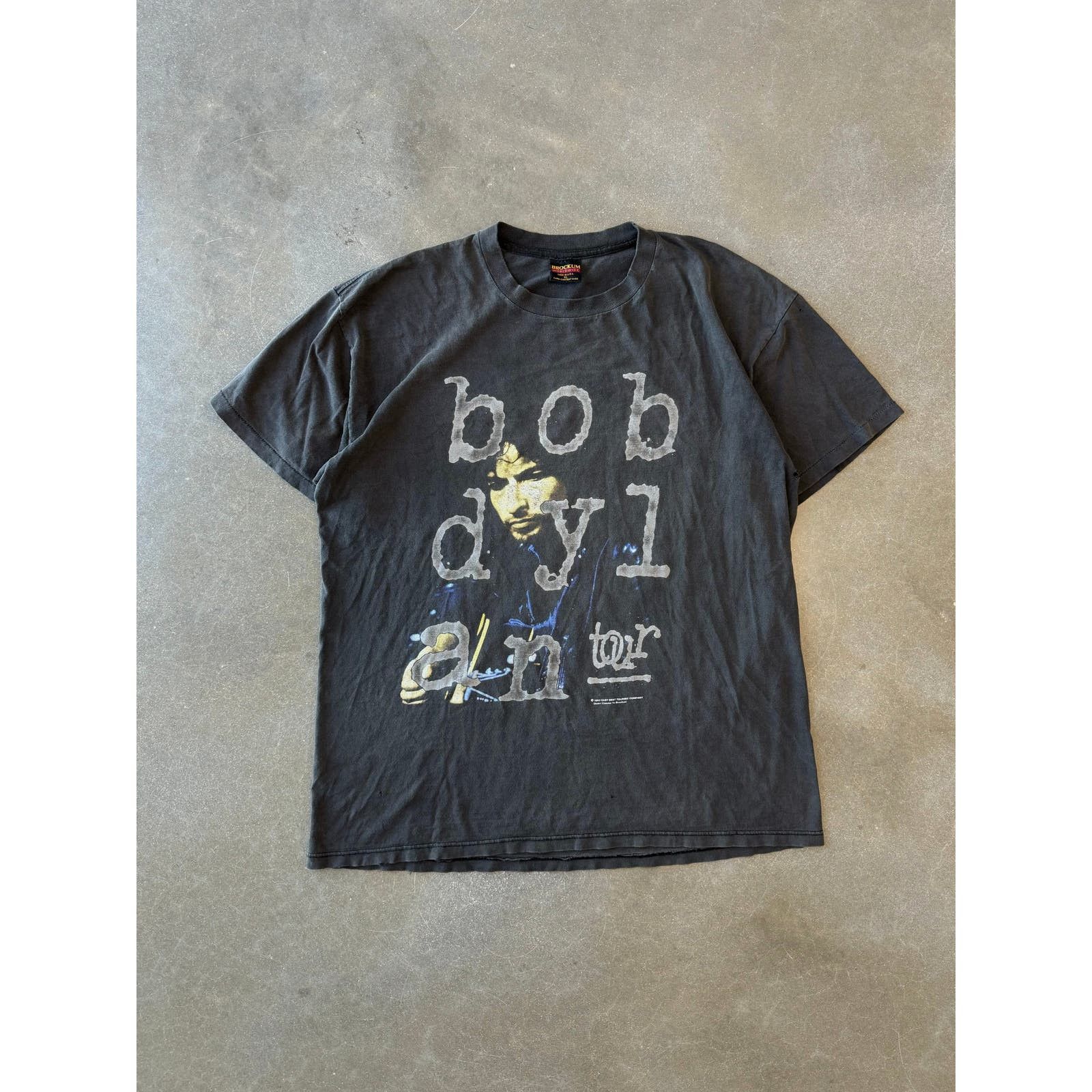 image of Vintage 1990S Bob Dylan Tour T-Shirt in Grey, Men's (Size XL)