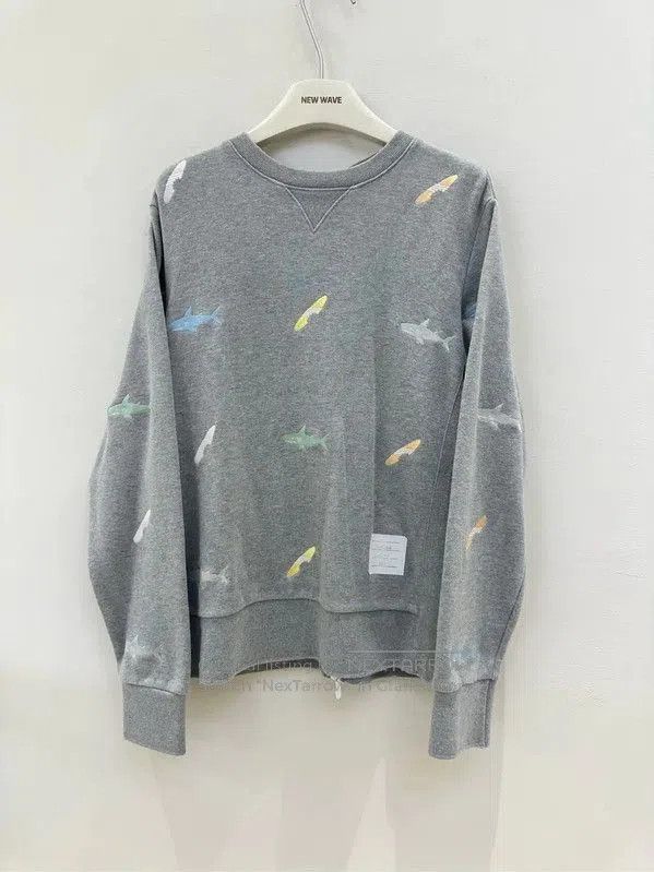 Thom Browne Thom Browne Gray Long Sleeve Cotton Sweatshirt . Size US L / EU 52-54 / 3 - 1 Thumbnail