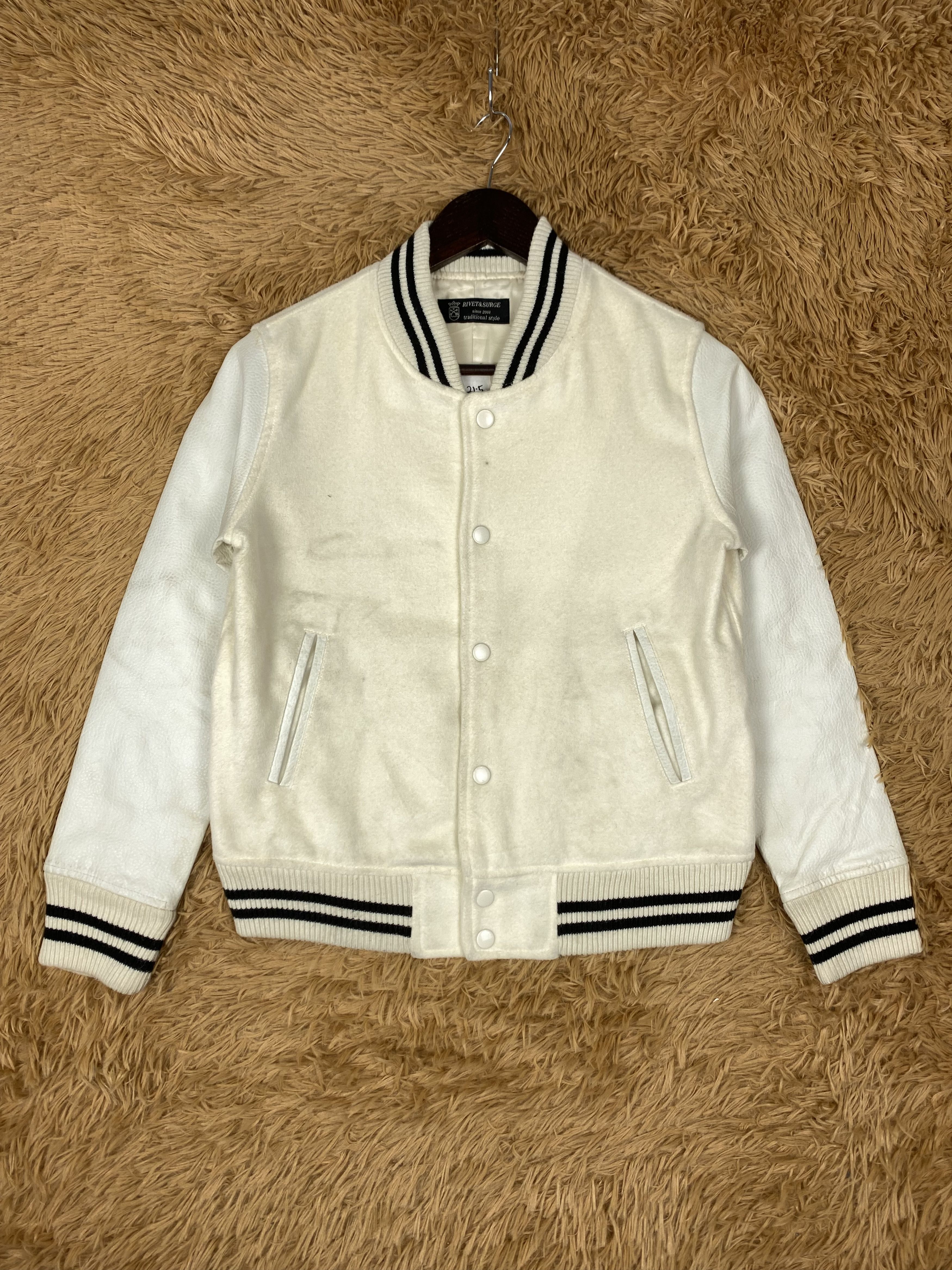 Japanese Brand Vintage Rivet & Surge Varsity Jacket DJ0511 Size US S / EU 44-46 / 1 - 1 Thumbnail