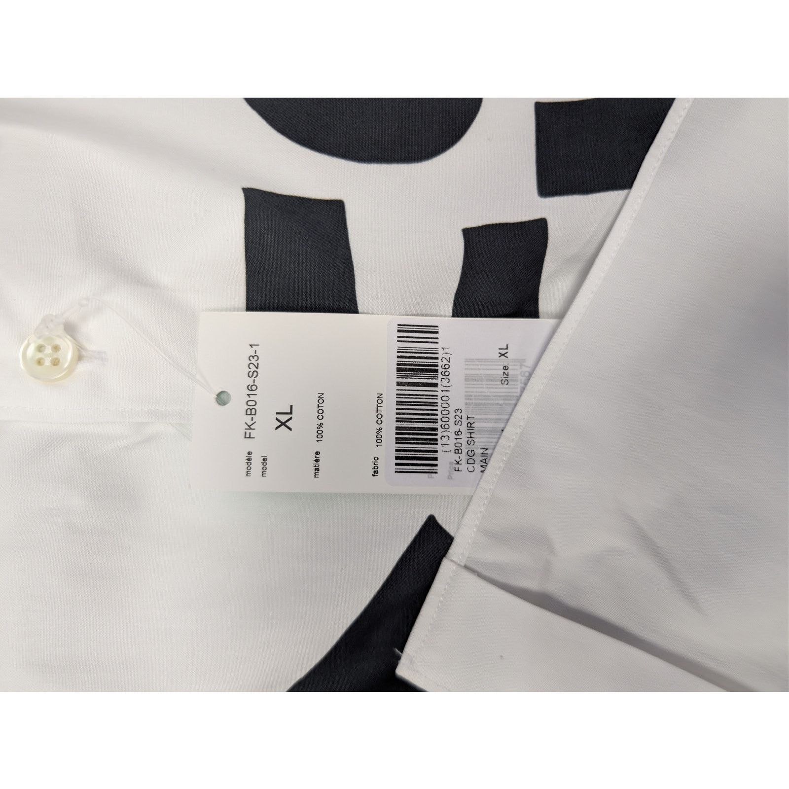 Comme des Garcons SHIRT o1rshd1 Fresh Graphic-Print Cotton Shirt in White / Black Size US XL / EU 56 / 4 - 19 Thumbnail