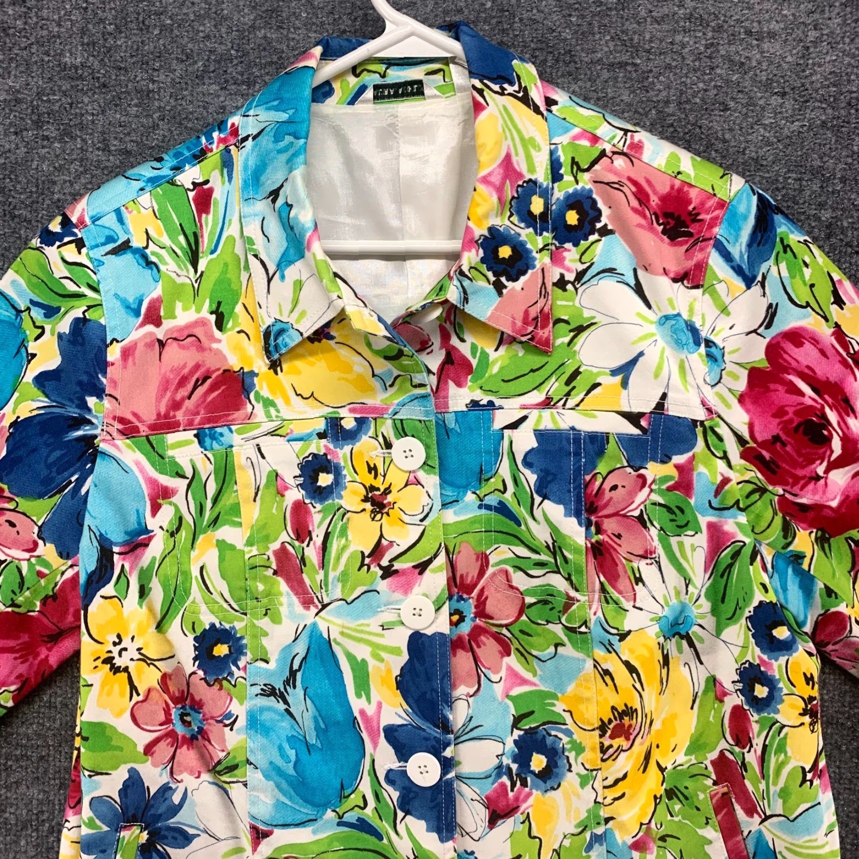 Laura Ashley Laura Ashley Jacket Womens Medium Multicolor Floral Stretch Pocket Blazer Lined Size M / US 6-8 / IT 42-44 - 3 Thumbnail