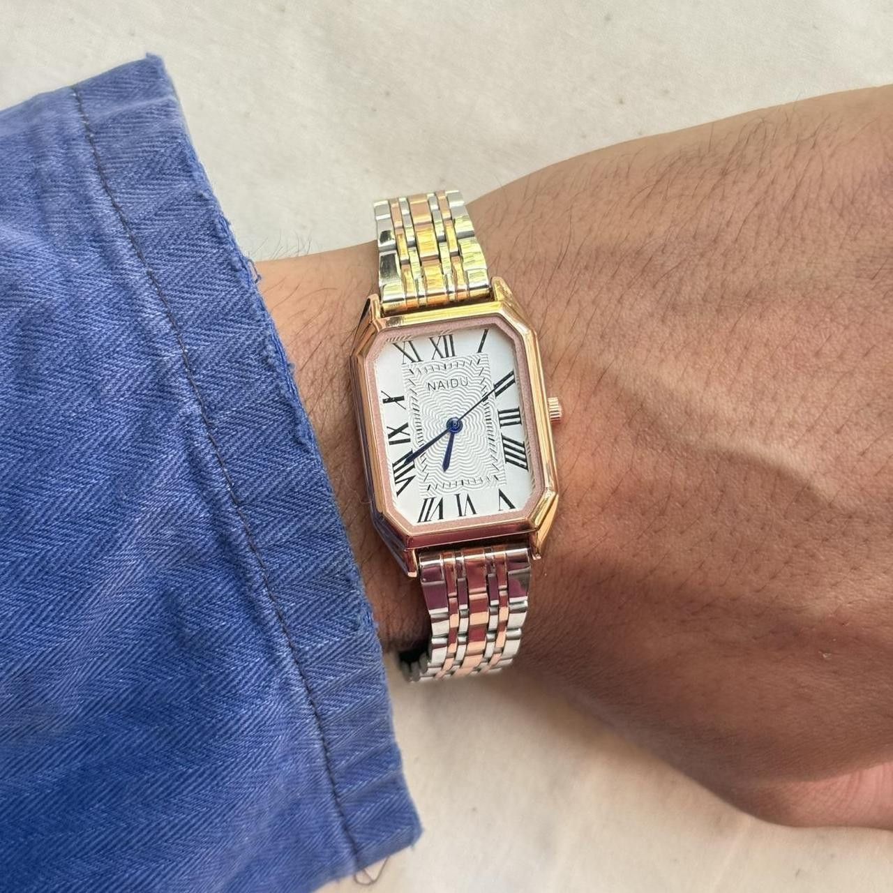 Vintage classy silver rectangle stainless steel quartz luxury watch Size ONE SIZE - 6 Thumbnail