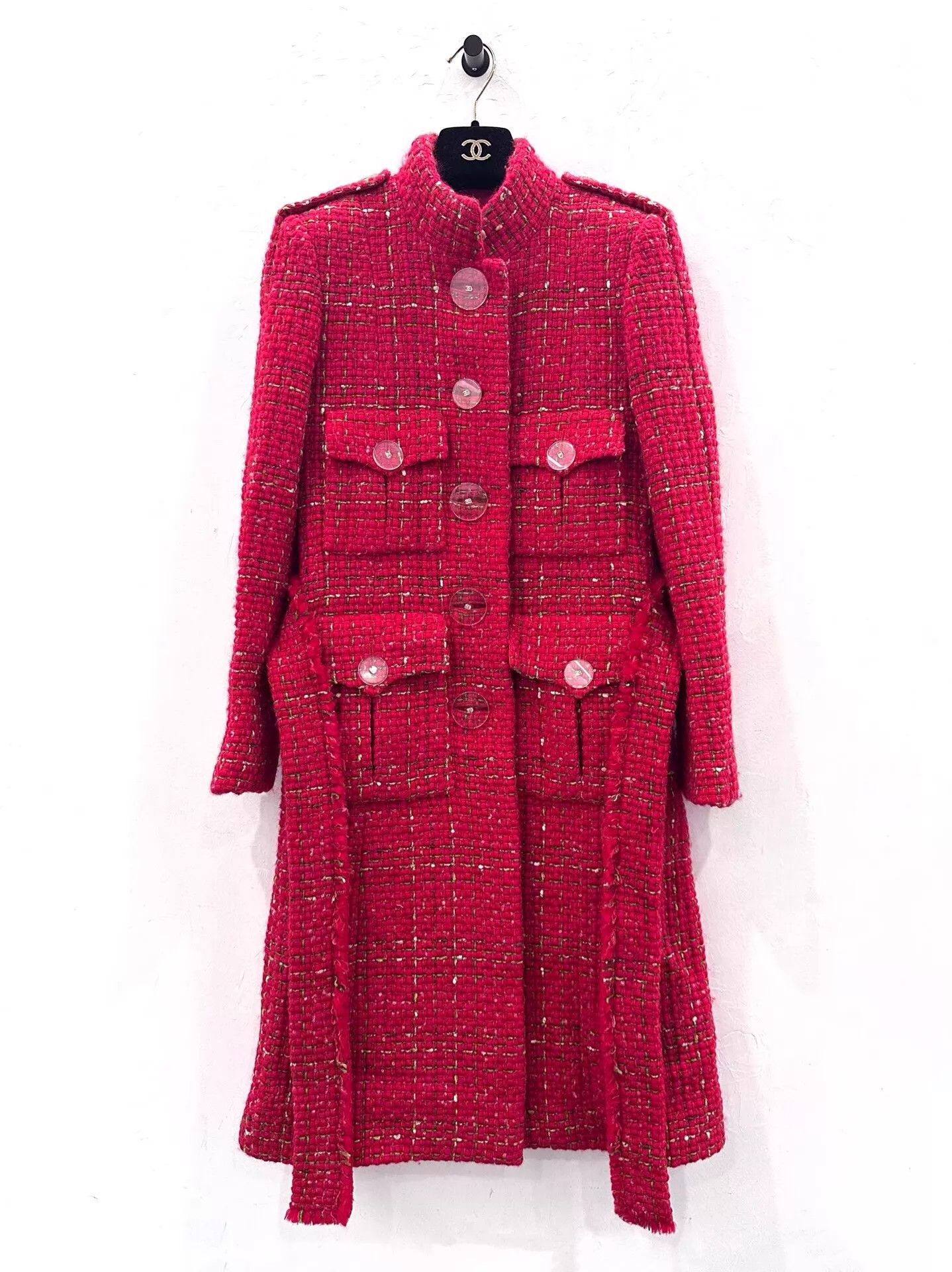 Chanel Chanel Metro Series Red Tweed Wool Overcoat GD Size 36 Size XS / US 0-2 / IT 36-38 - 1 Thumbnail