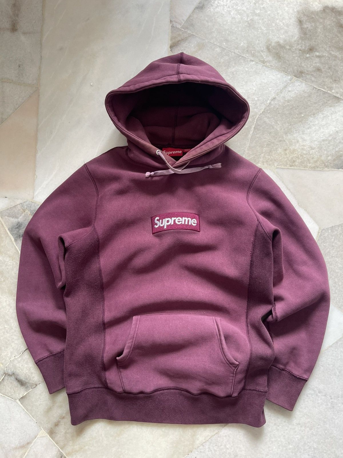 Supreme Burgundy Box Logo Hoodie | Grailed