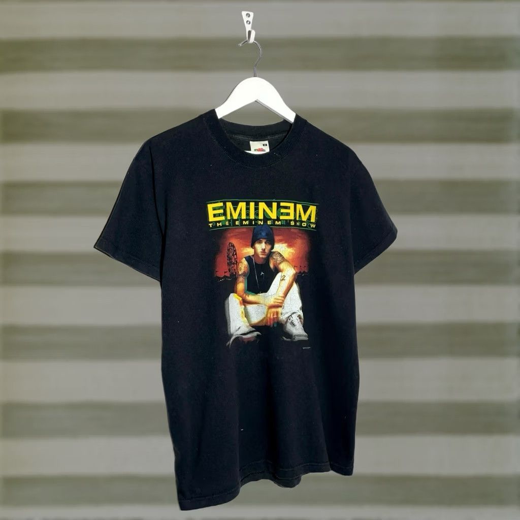 Vintage Eminem Tour 2003 Vintage T-Shirt Mens M Black Cotton Crew Neck Short Sleeve Logo 90s Hip Hop Music Size US M / EU 48-50 / 2 - 1 Thumbnail