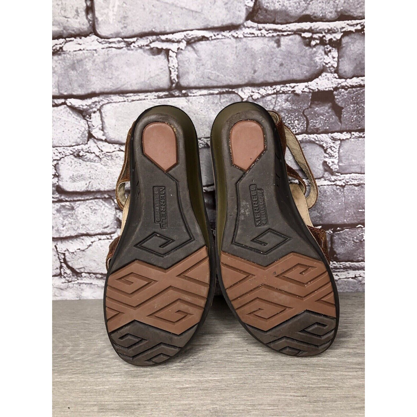Merrell Merrell Sirah Prairie Brown Leather Wedge AnkleStrap Sandals Size US 7 / IT 37 - 11 Thumbnail