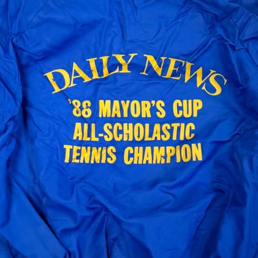 Champion VINTAGE New York Daily News All-Scholastic Tennis Champion 1988 Blue Jacket Size L MVP Blue Nike? Size US L / EU 52-54 / 3 - 5 Thumbnail